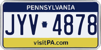 PA license plate JYV4878