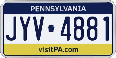 PA license plate JYV4881