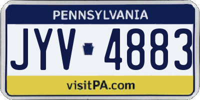 PA license plate JYV4883