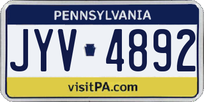 PA license plate JYV4892