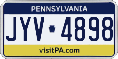 PA license plate JYV4898