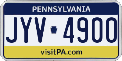 PA license plate JYV4900