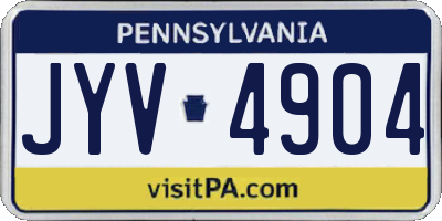 PA license plate JYV4904