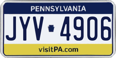 PA license plate JYV4906