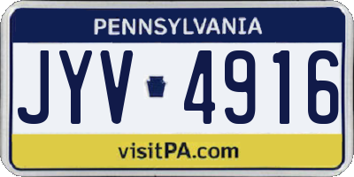 PA license plate JYV4916
