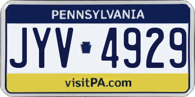 PA license plate JYV4929