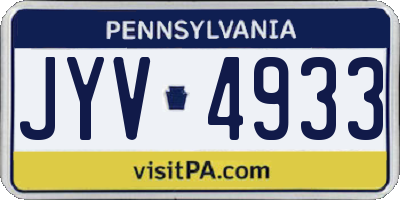 PA license plate JYV4933