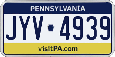 PA license plate JYV4939