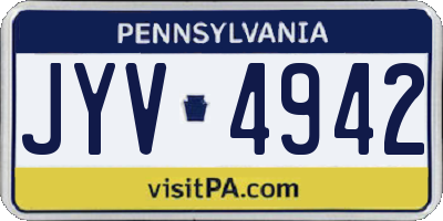 PA license plate JYV4942