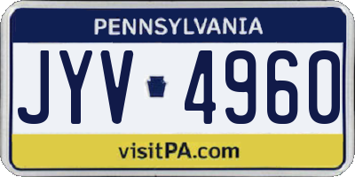 PA license plate JYV4960