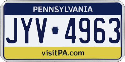 PA license plate JYV4963