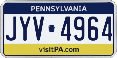 PA license plate JYV4964