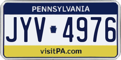 PA license plate JYV4976