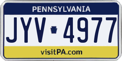 PA license plate JYV4977