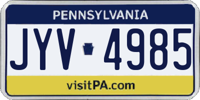 PA license plate JYV4985