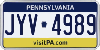 PA license plate JYV4989
