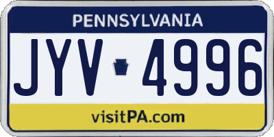 PA license plate JYV4996