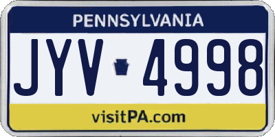 PA license plate JYV4998