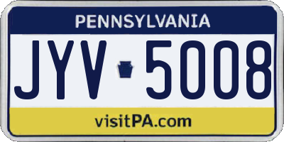 PA license plate JYV5008