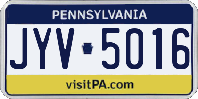 PA license plate JYV5016