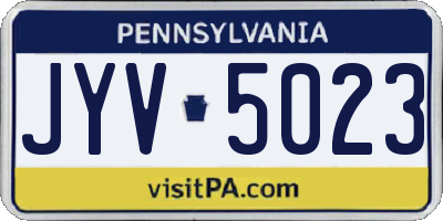 PA license plate JYV5023