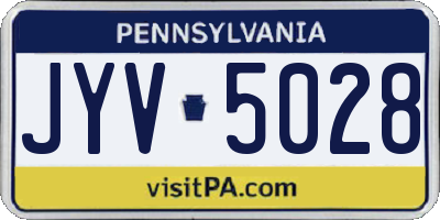 PA license plate JYV5028