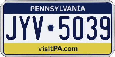 PA license plate JYV5039