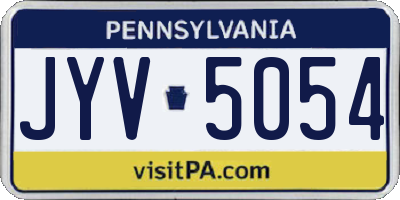 PA license plate JYV5054