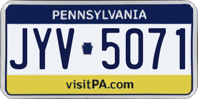 PA license plate JYV5071