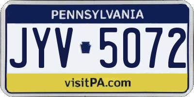 PA license plate JYV5072