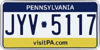 PA license plate JYV5117