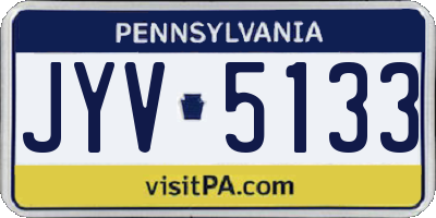 PA license plate JYV5133