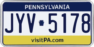 PA license plate JYV5178