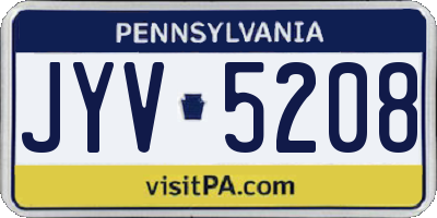 PA license plate JYV5208