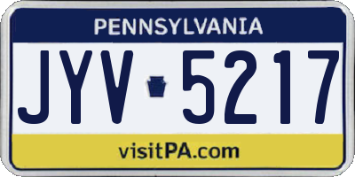 PA license plate JYV5217