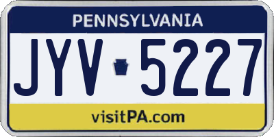PA license plate JYV5227