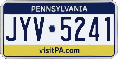PA license plate JYV5241