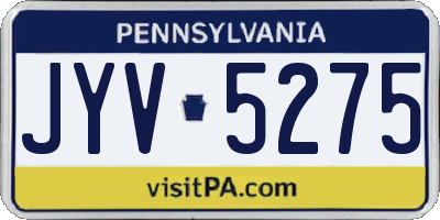 PA license plate JYV5275