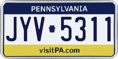 PA license plate JYV5311