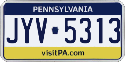 PA license plate JYV5313