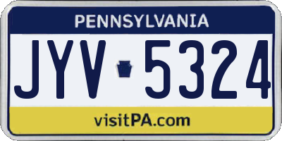 PA license plate JYV5324