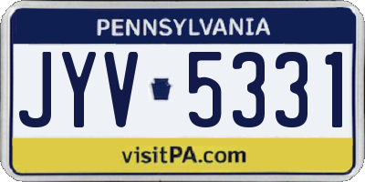 PA license plate JYV5331