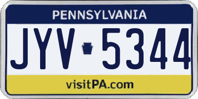 PA license plate JYV5344