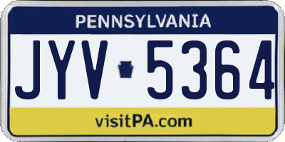 PA license plate JYV5364