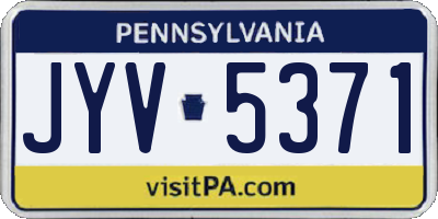 PA license plate JYV5371