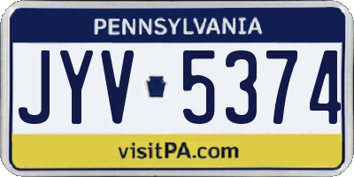 PA license plate JYV5374