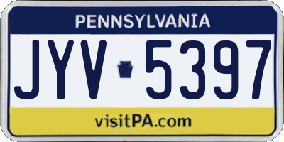 PA license plate JYV5397