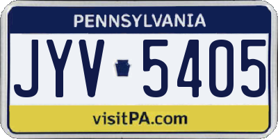 PA license plate JYV5405