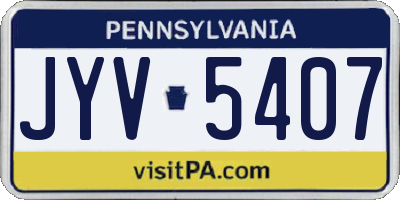 PA license plate JYV5407