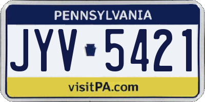 PA license plate JYV5421